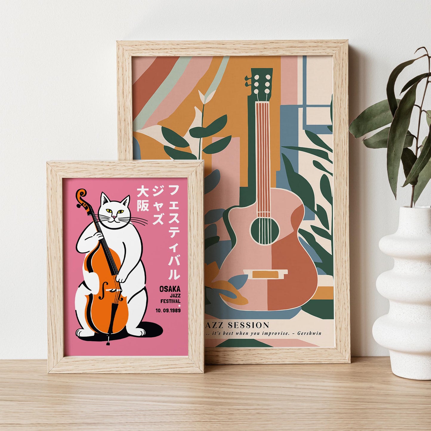 Osaka Jazz Festival Cat Poster Print