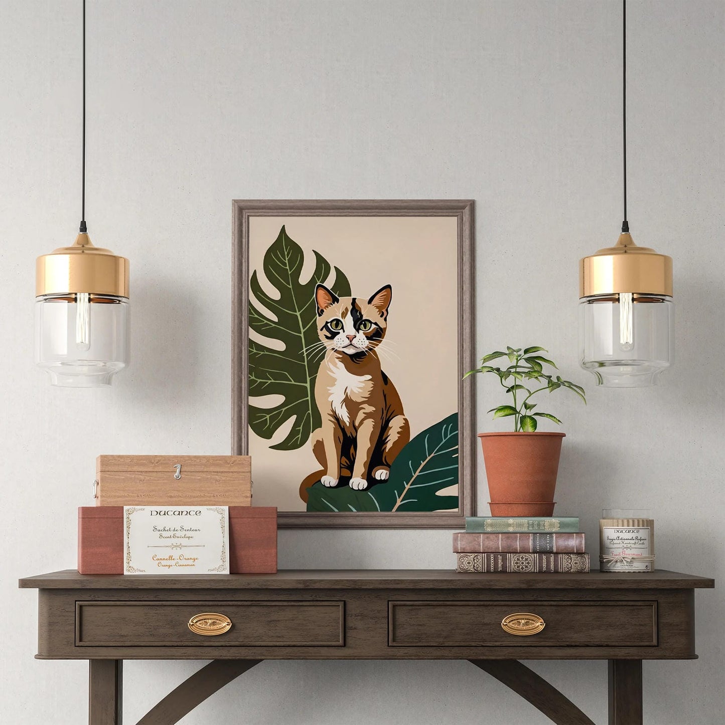 Illustrated Cute Cat Poster