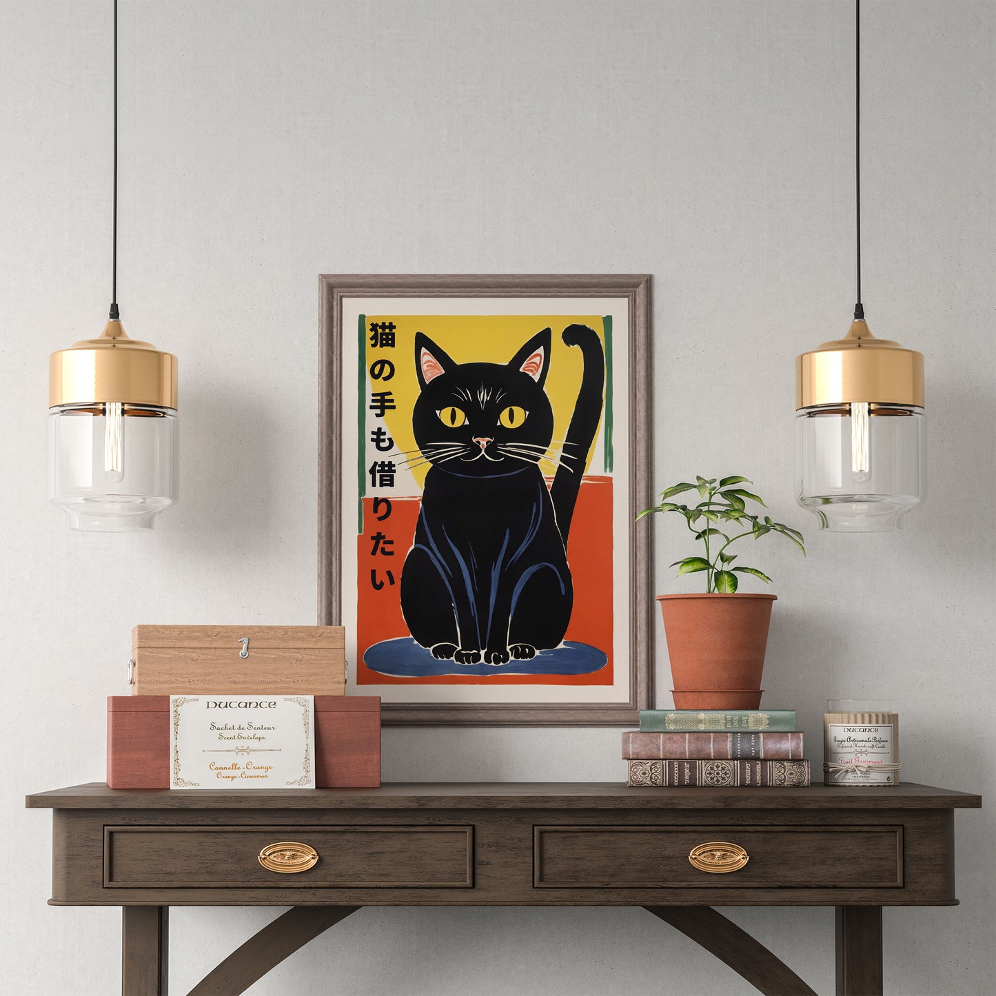Japanese Happy Cat Wall Art