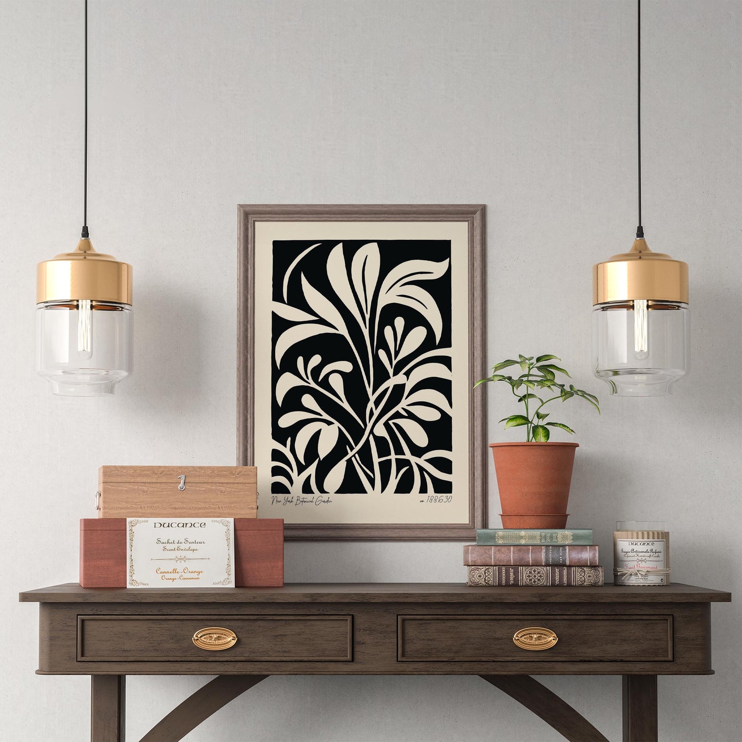 Botanical Black and Cream Poster