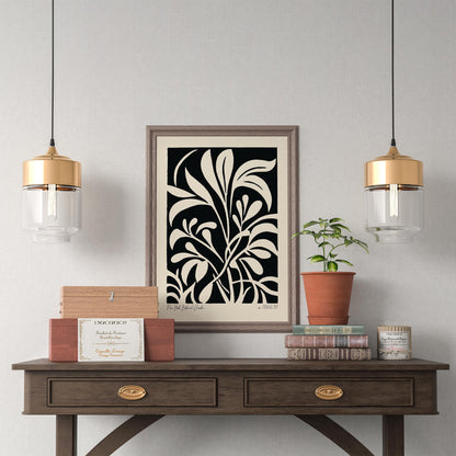 Botanical Black and Cream Poster