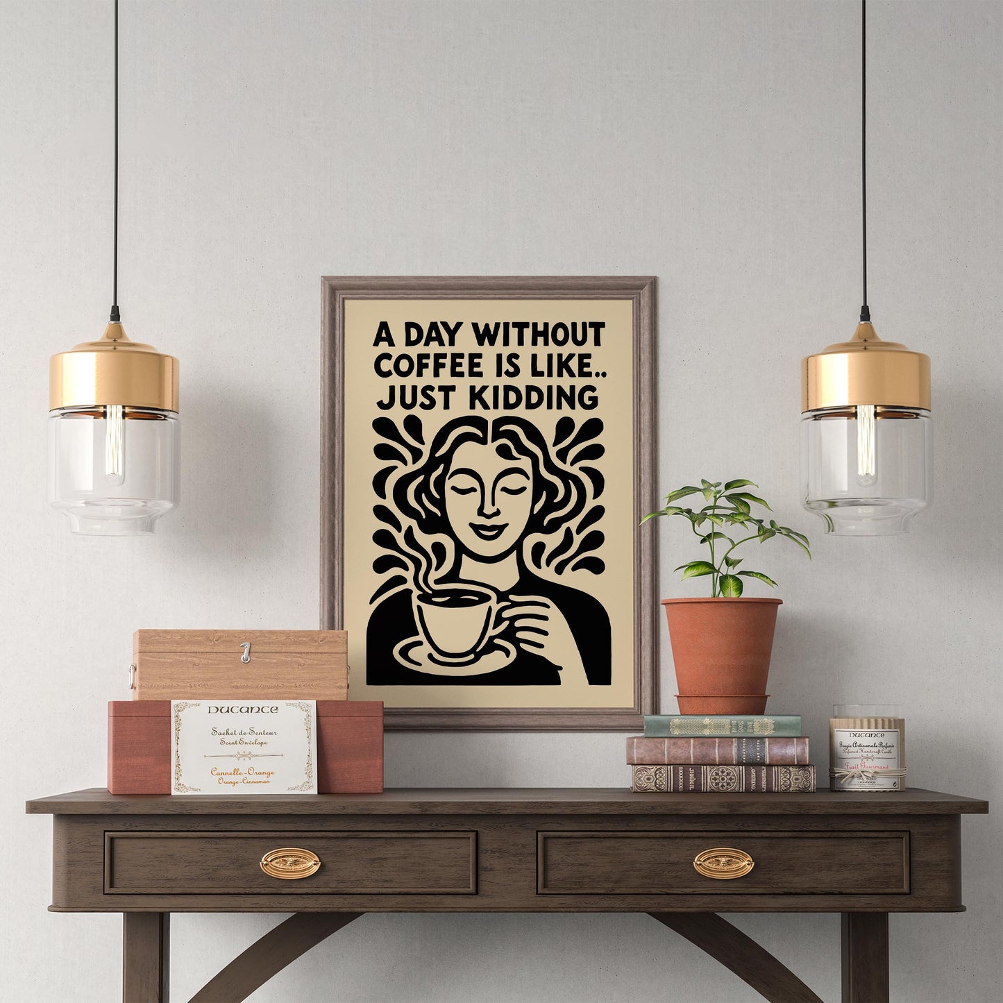 Coffee Quote Wall Art Print