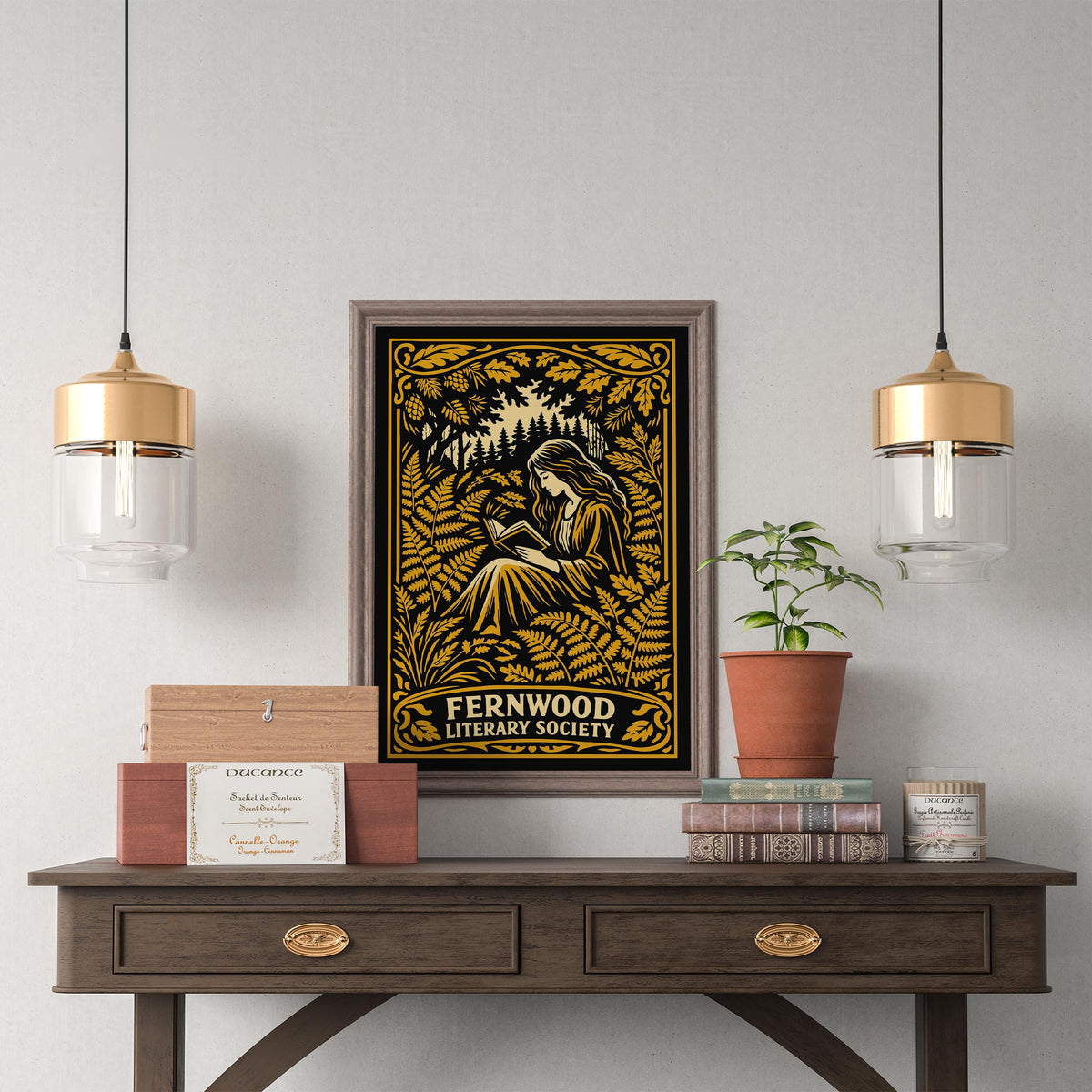 Literary Society Vintage Reading Club Art Poster