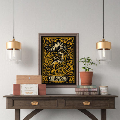Literary Society Vintage Reading Club Art Poster