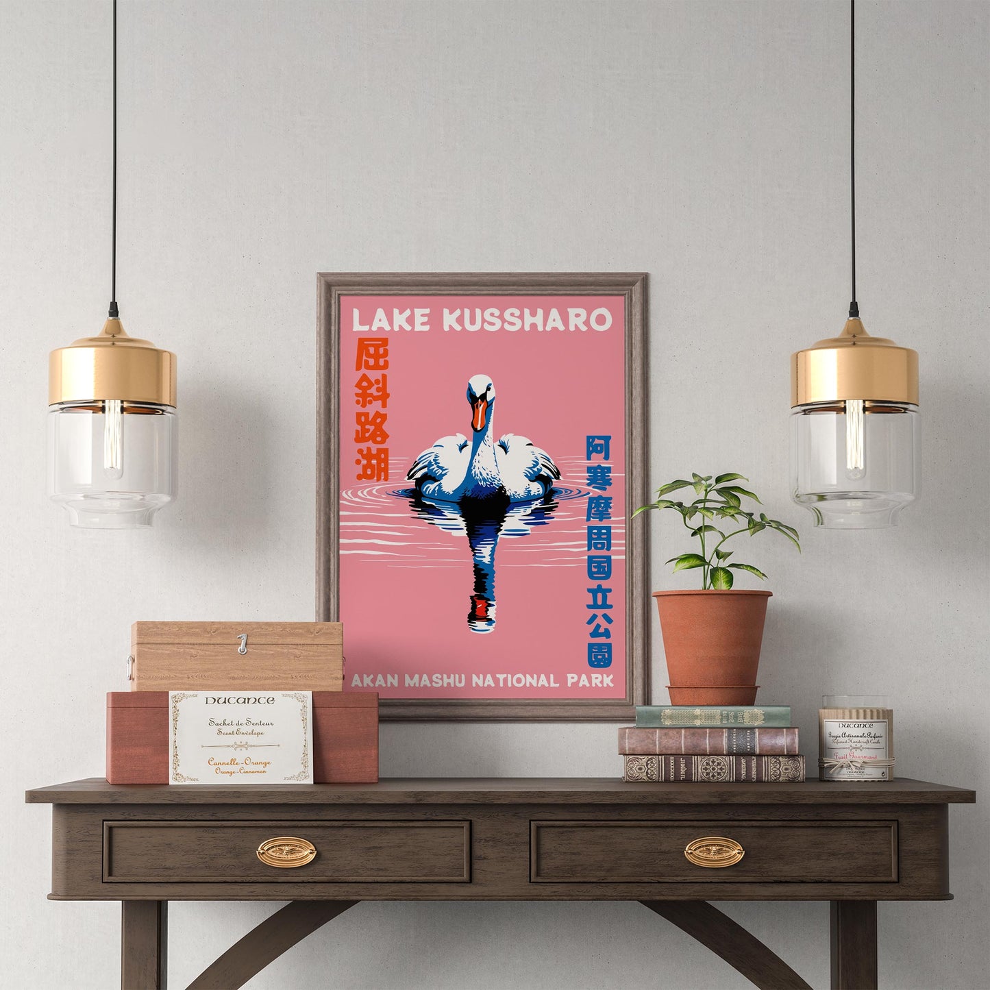 Lake Kussharo Swan Travel Poster