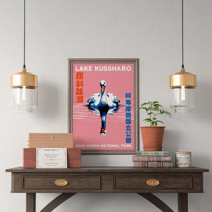 Lake Kussharo Swan Travel Poster