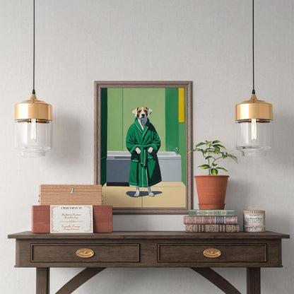 Bathrobe Dog Wall Art