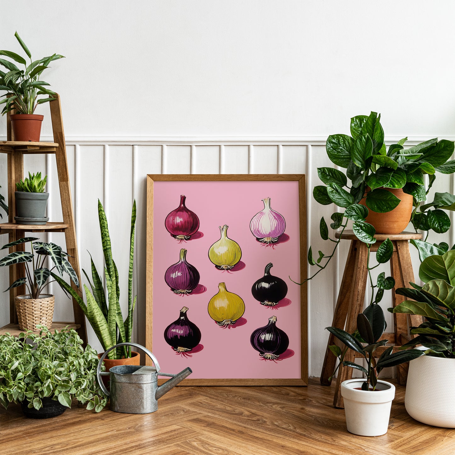 Retro Onions Kitchen Wall Art