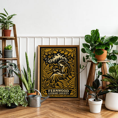 Literary Society Vintage Reading Club Art Poster