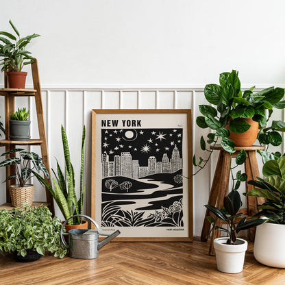 NYC Central Park Black & White Wall Art