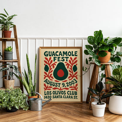 Guacamole Fest Retro Poster