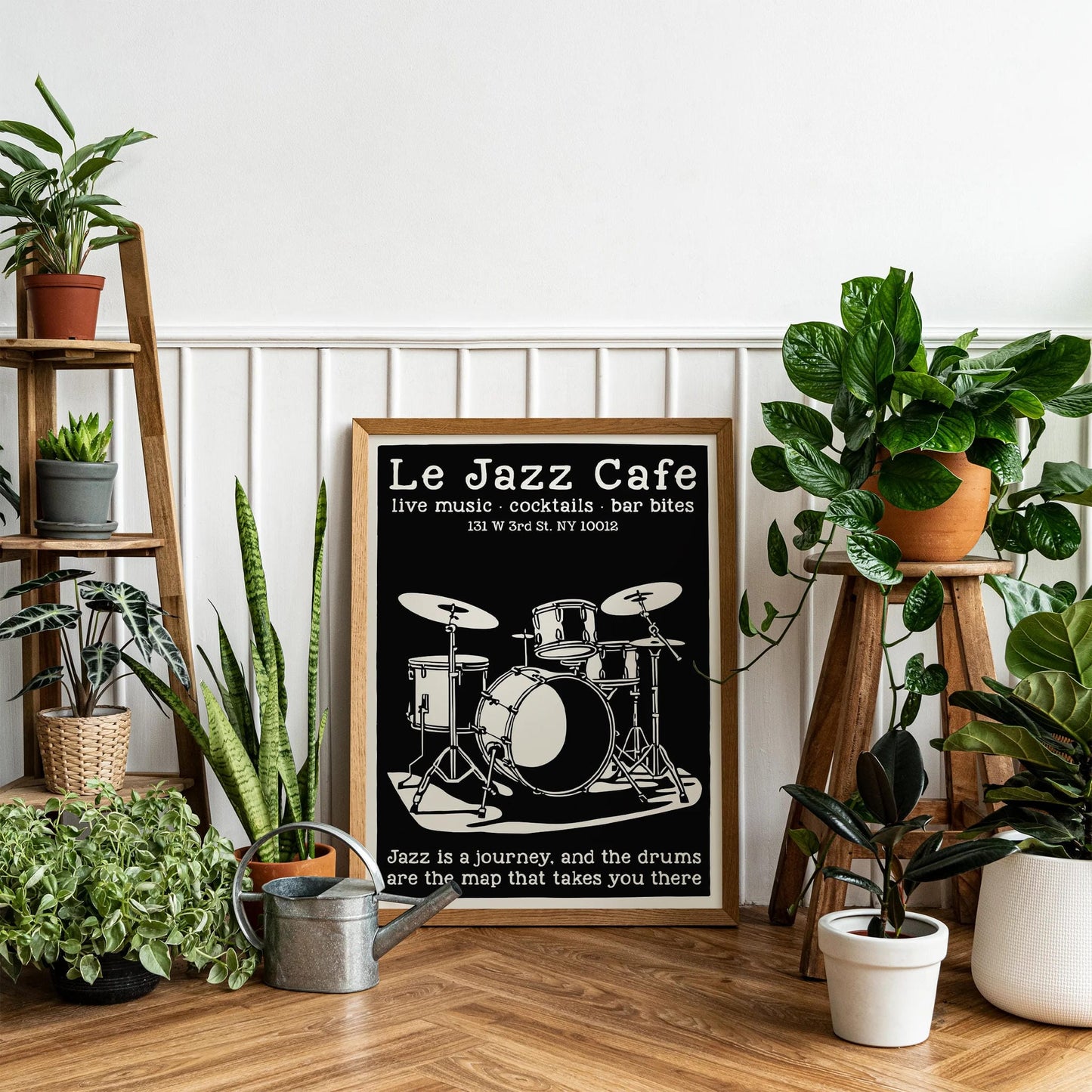 Le Jazz Cafe Black and White Poster