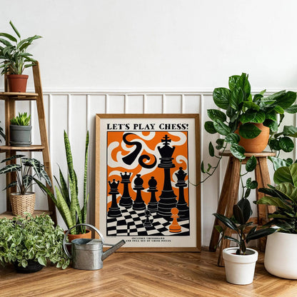 Let's Play Chess Vintage Poster