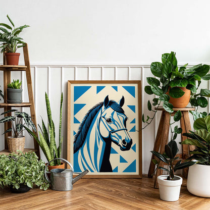 Bold Horse Retro Wall Art Print