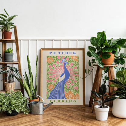 Peacock Urban Park Florida Poster