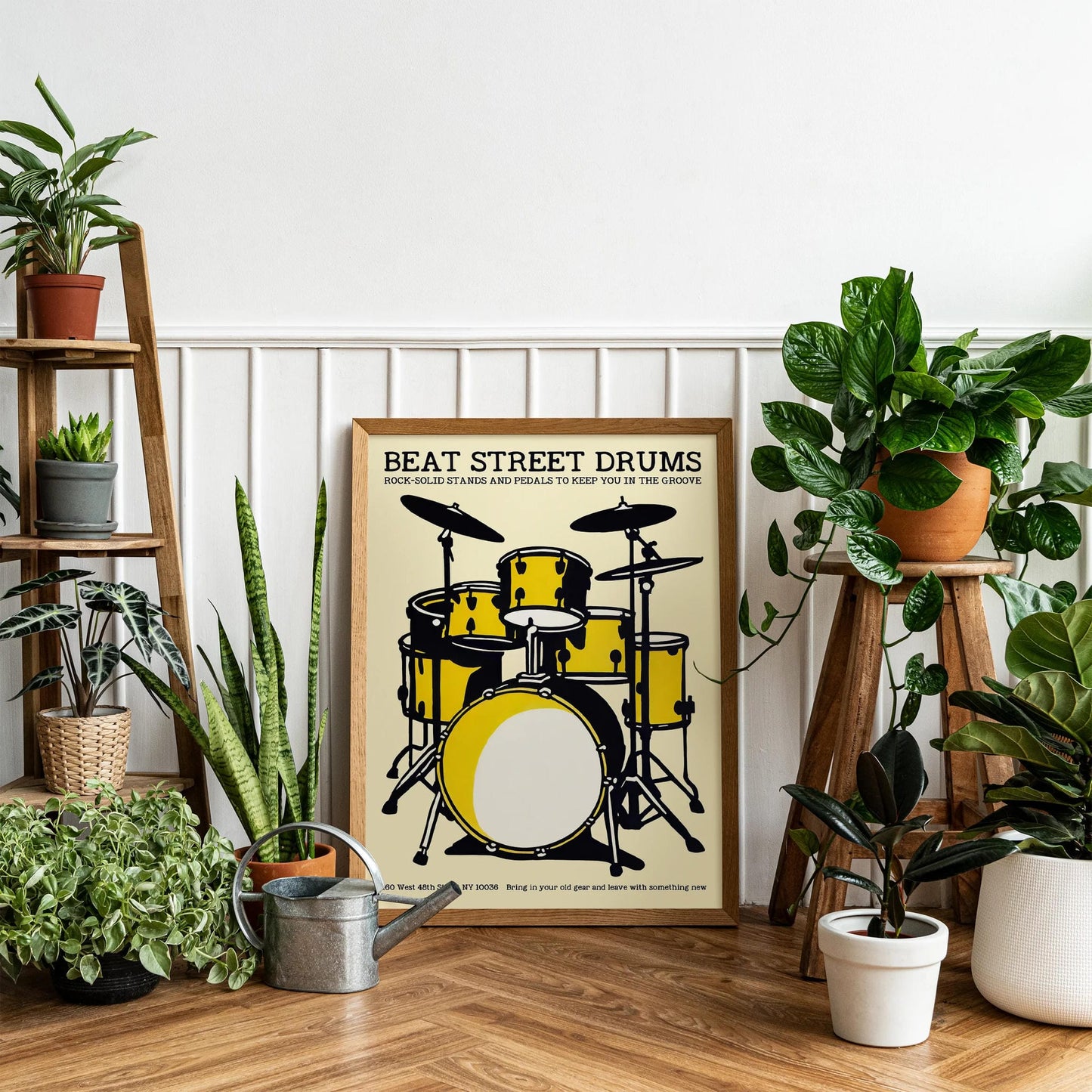 Bold Yellow Drum Kit Art Print