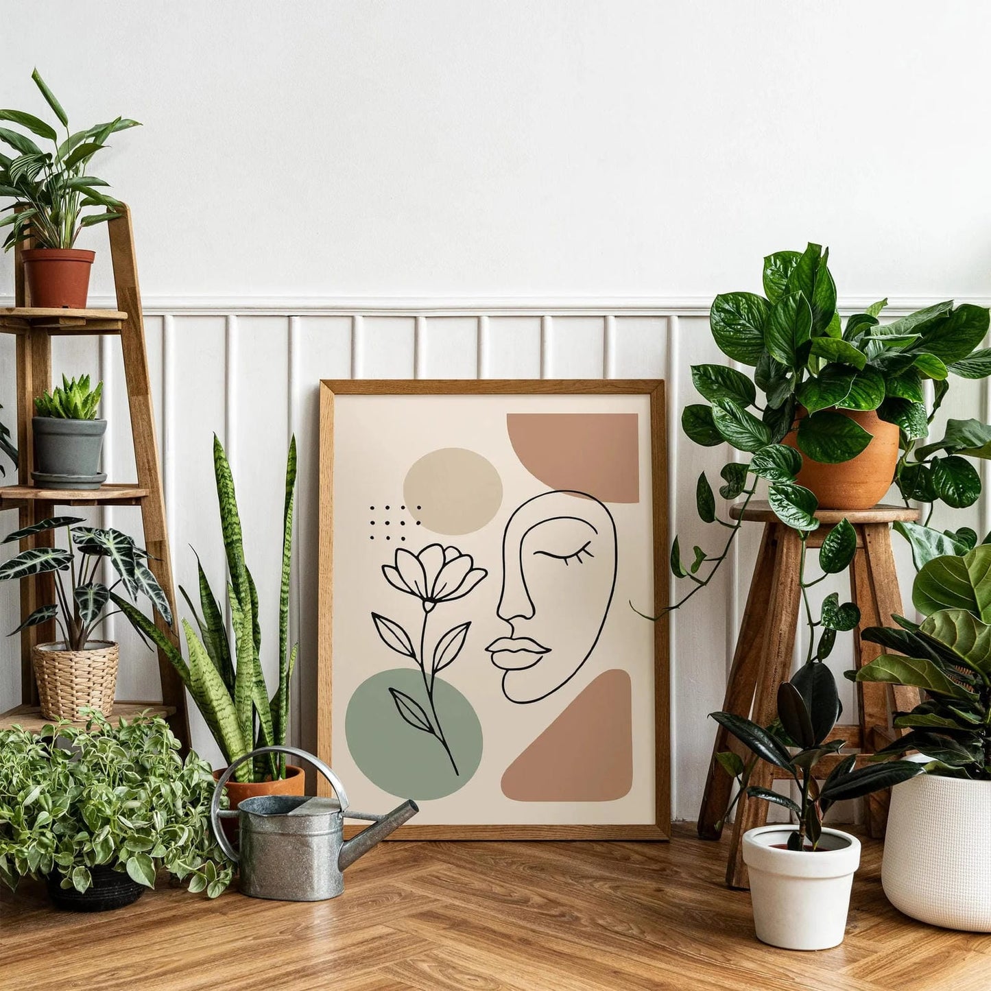 Elegant Female Face Poster – Line Art Minimalist Wall Print