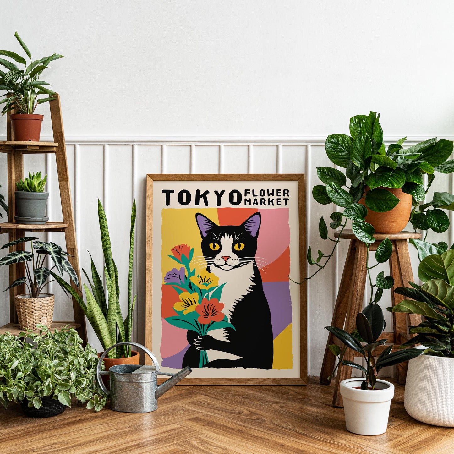 Tokyo Flower Market Cat Print