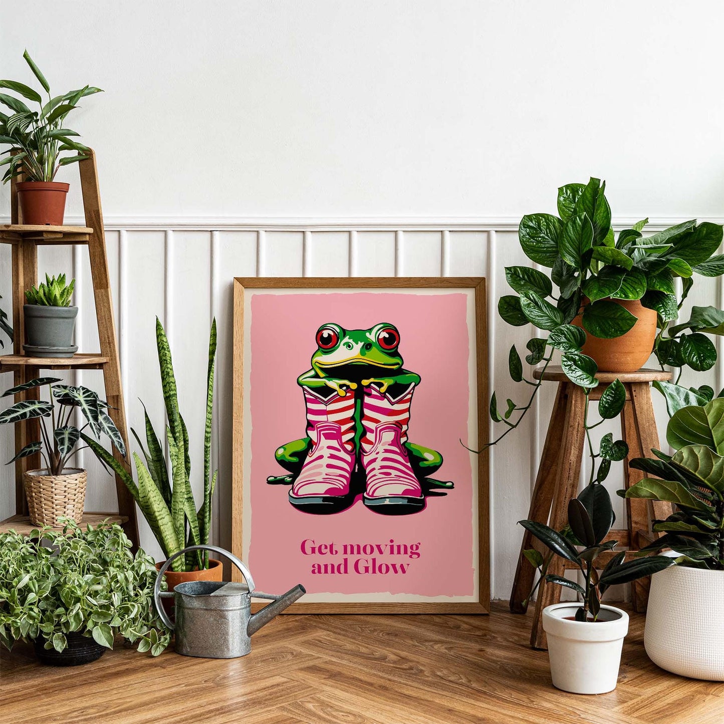 Get Moving Frog Wall Art Poster