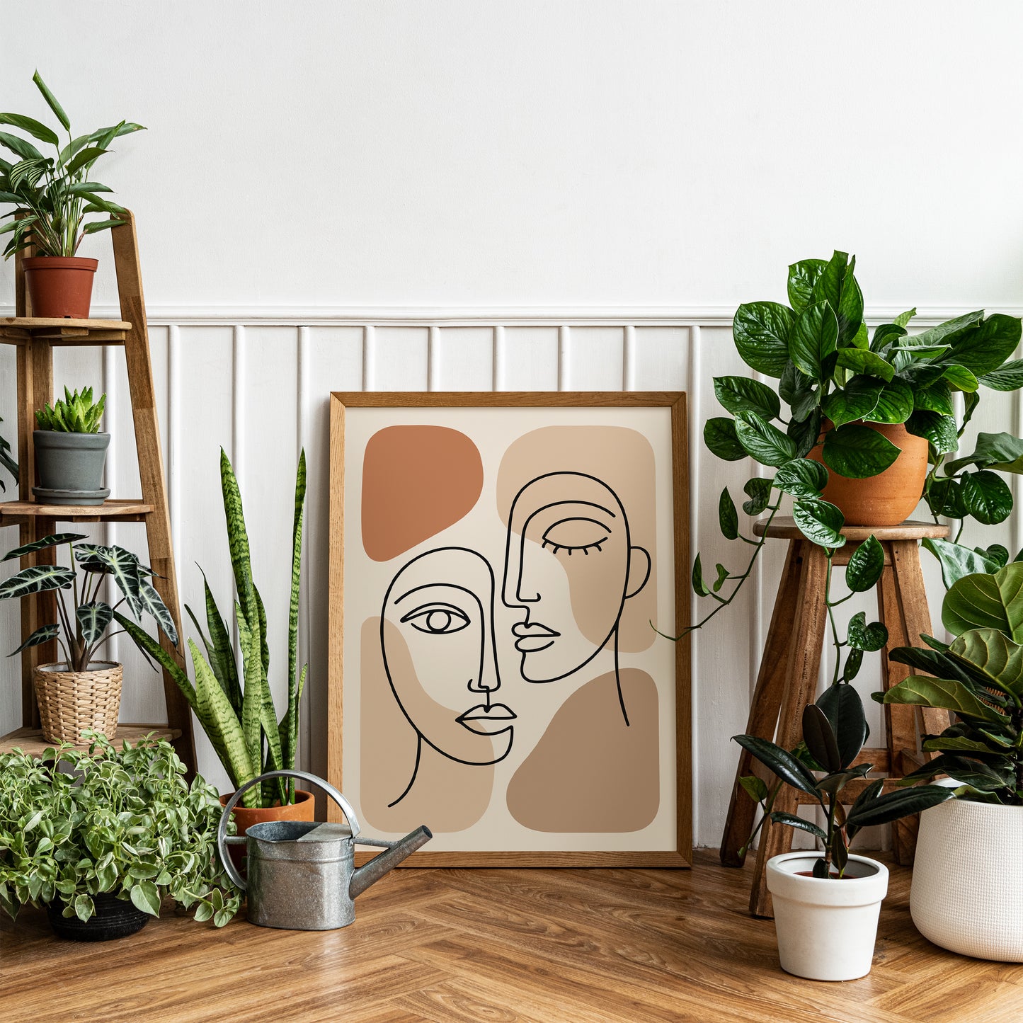 Line Art Couple Print – Minimal Wall Decor