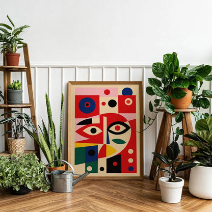 Abstract Geometric Face Art Print