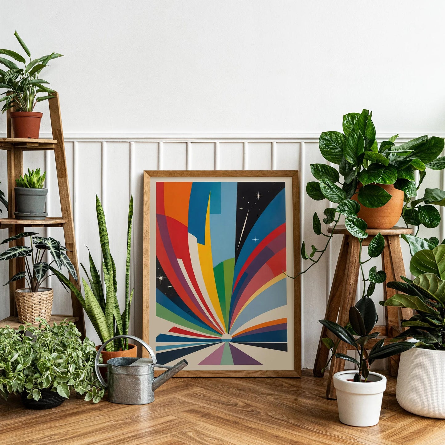 Colorful Retro Space Art Print