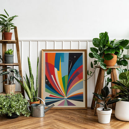 Colorful Retro Space Art Print