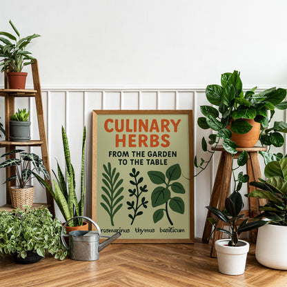 Culinary Herbs Botanical Poster