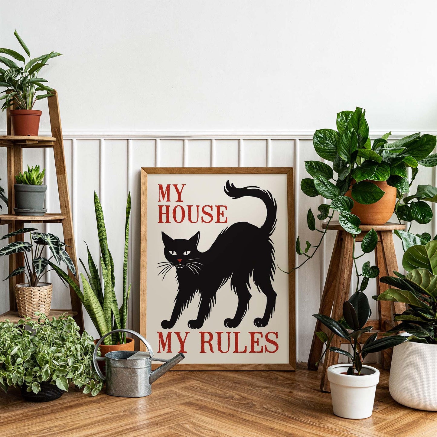 My House My Rules Cat Poster for Entryway