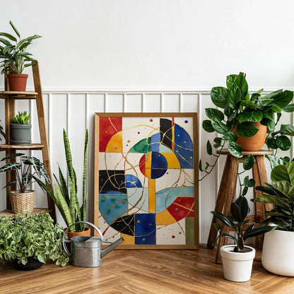 Modern Geometric Watercolor Poster