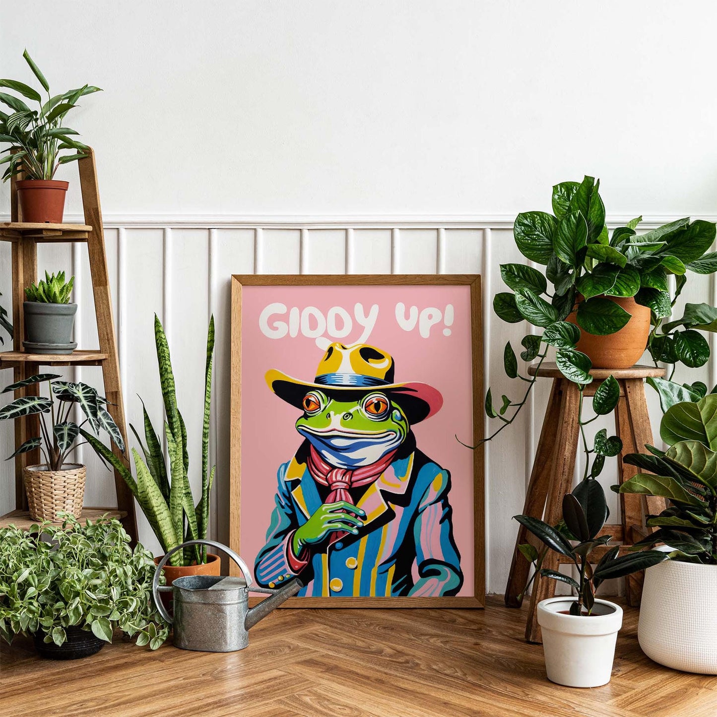 Cowboy Frog Giddy Up Wall Poster