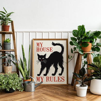 My House My Rules Cat Poster