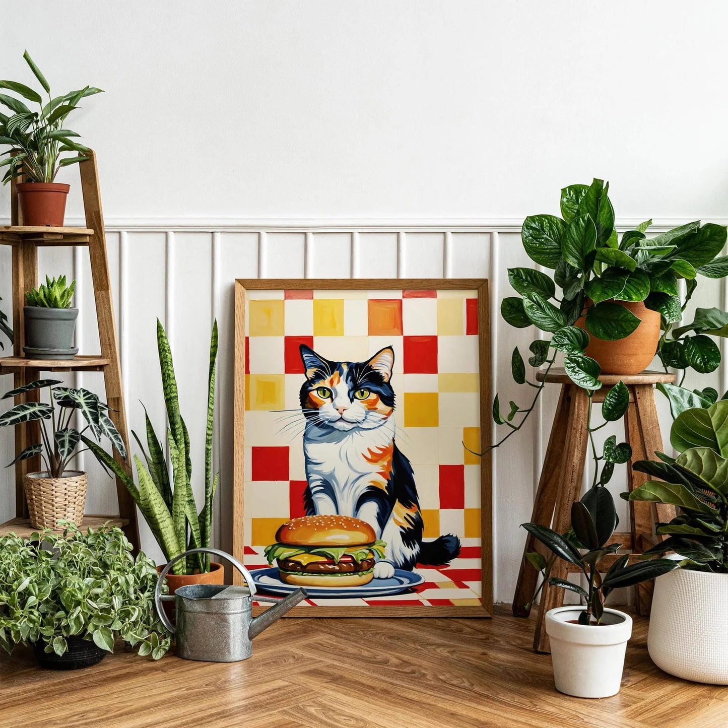 Calico Cat & Burger Delight Poster