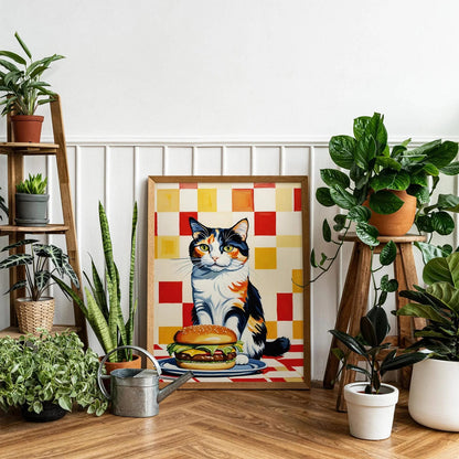 Calico Cat & Burger Delight Poster