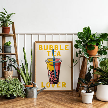 Pink Bubble Tea Wall Art