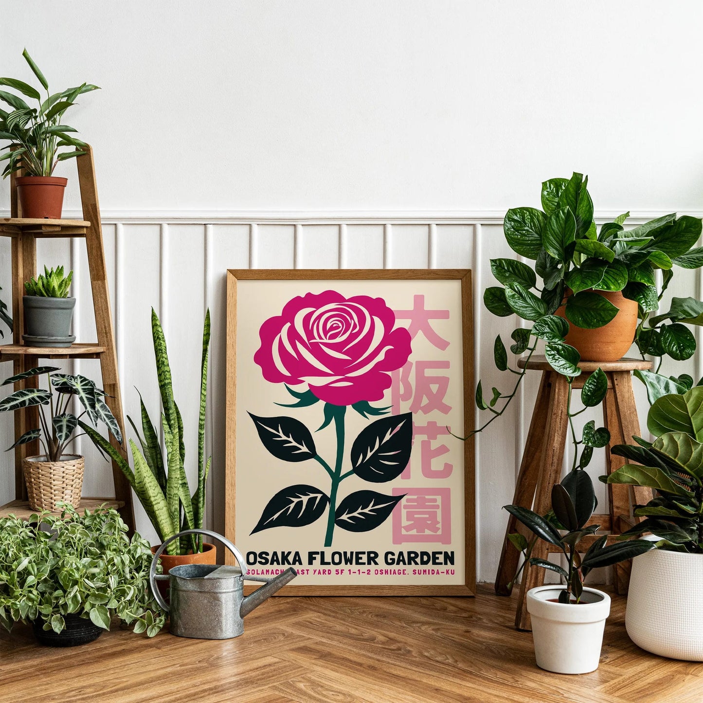Osaka Flower Garden Rose Poster