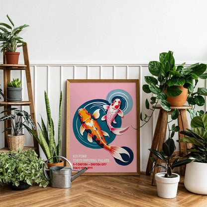 Tokyo Koi Fish Pond Art Print