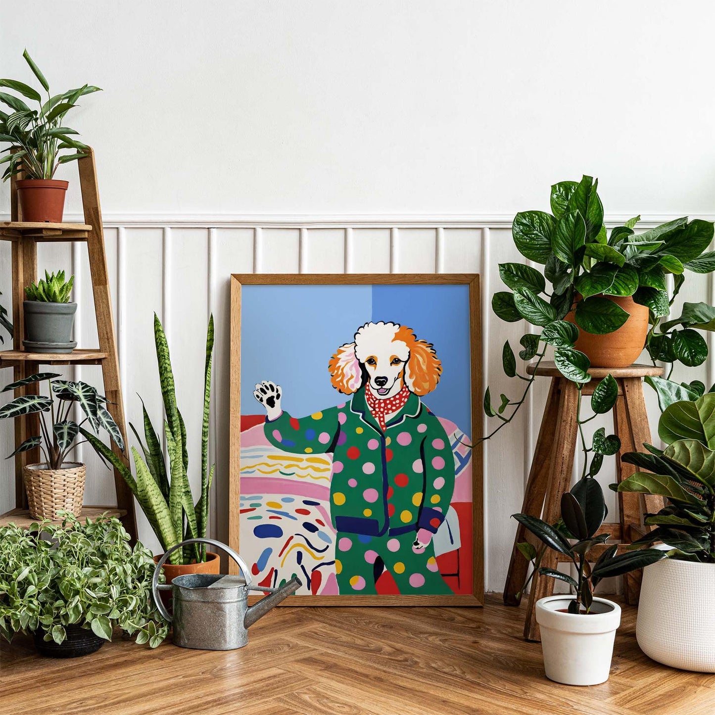 Poodle in Pajamas Poster Print