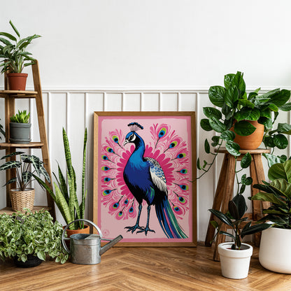 Pink Peacock Art Print