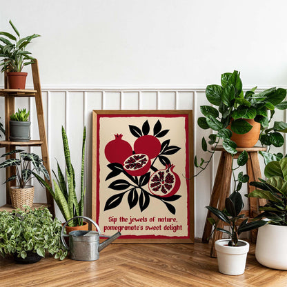 Pomegranate Delight Vintage Poster