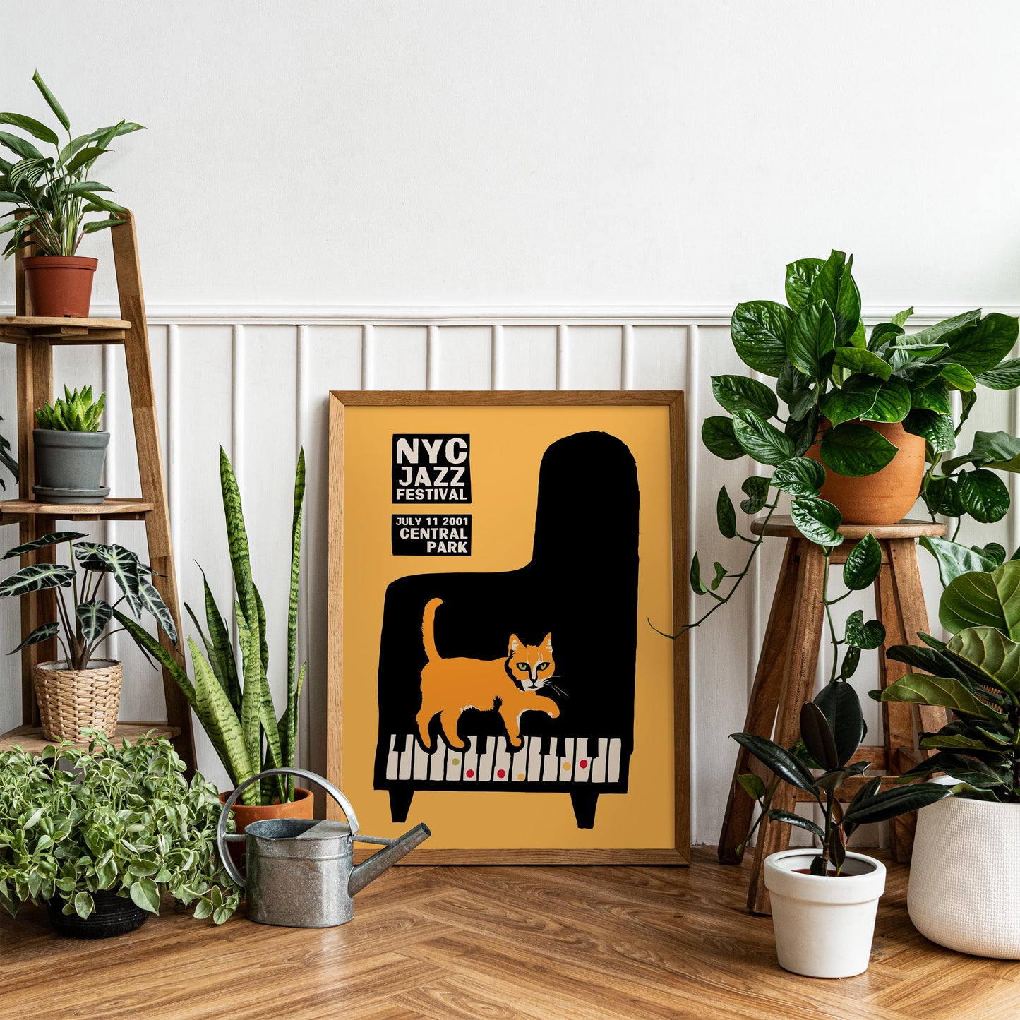 NYC Jazz Festival Cat Piano Poster Print