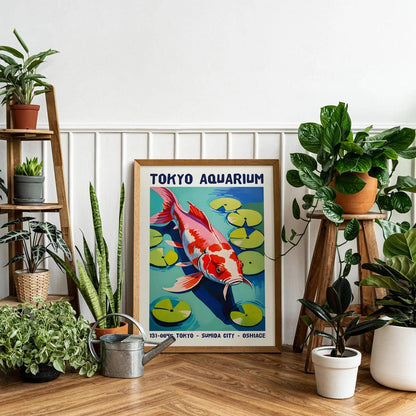 Tokyo Aquarium Lily Pond Poster