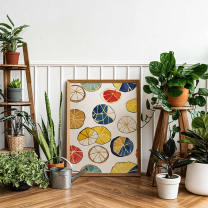 Citrus Slices Abstract Fruit Wall Art Print
