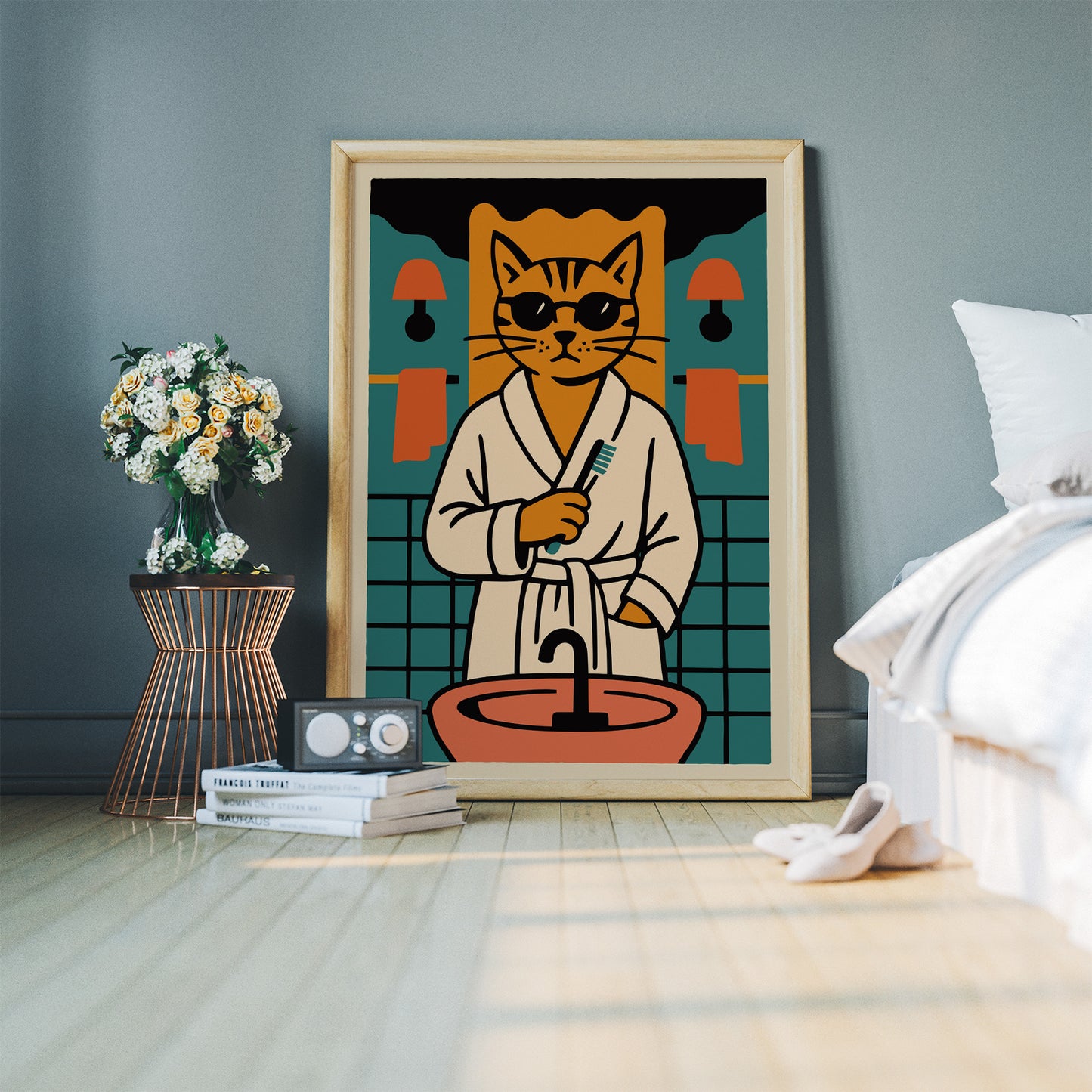Cool Cat Bathroom Poster