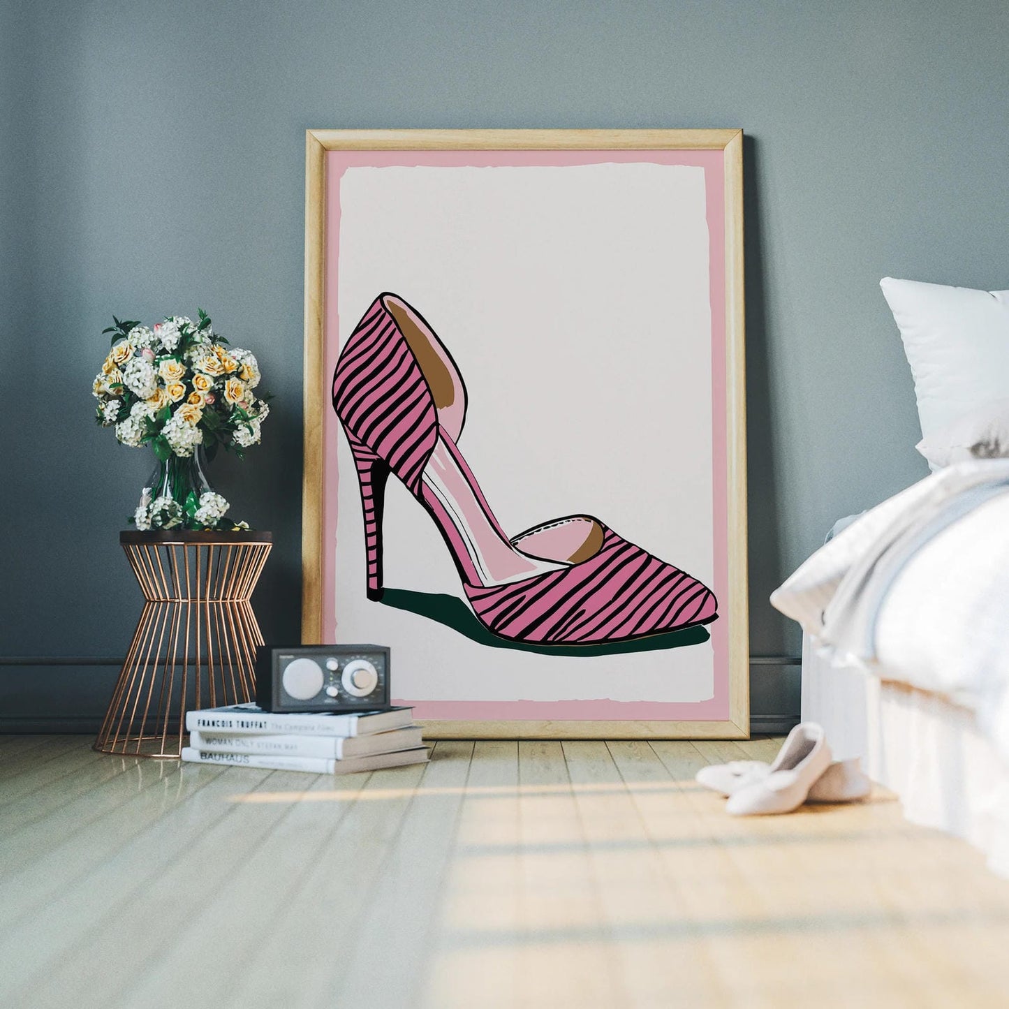 Zebra Heels Fashion Wall Art Print