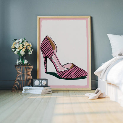Zebra Heels Fashion Wall Art Print
