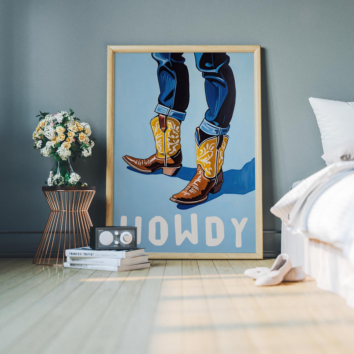 Howdy Cowboy Boots Print