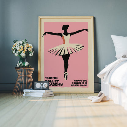 Tokyo Ballet Retro Poster Print