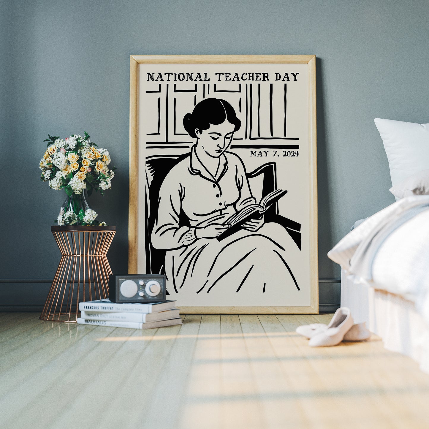 National Teacher Day Retro Poster