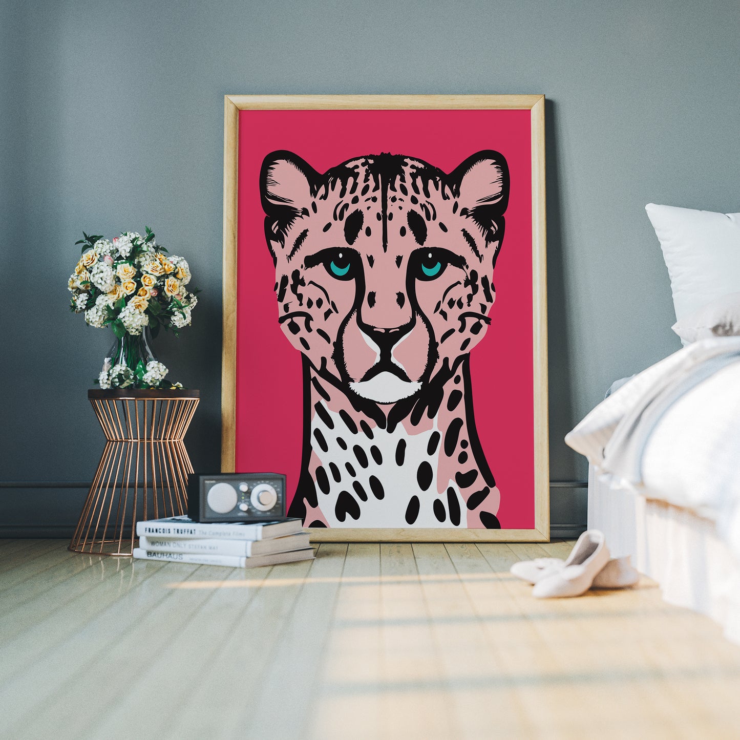 Cute Pink Panther Jungle Cat Art Print